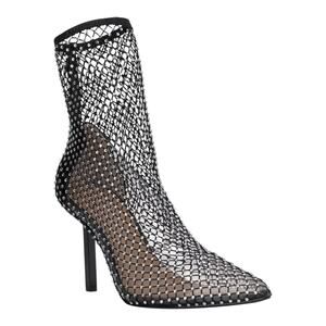 INC Women's Edrice Mesh Stiletto Heel Booties Black Size 9 M